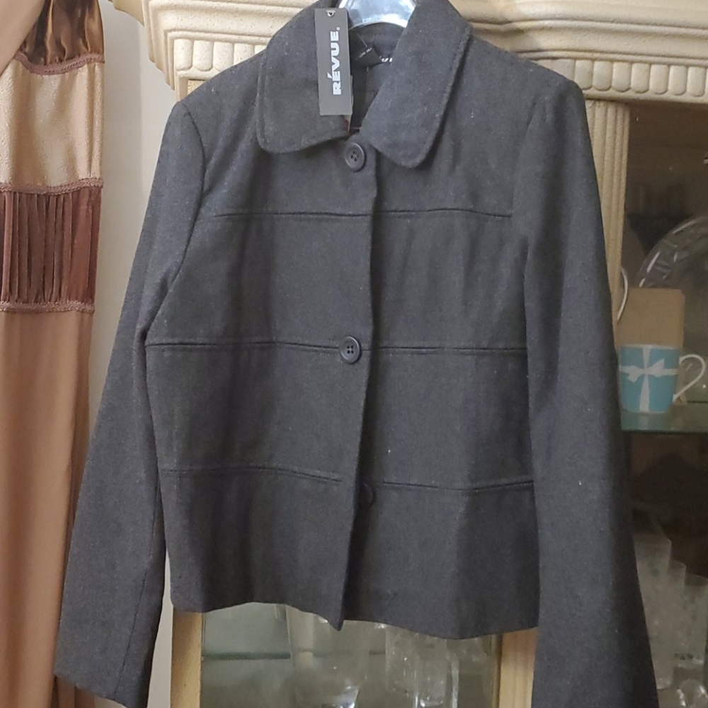 Nwt Revue Gray stylish jacket /  coat sz XL/ REVUE